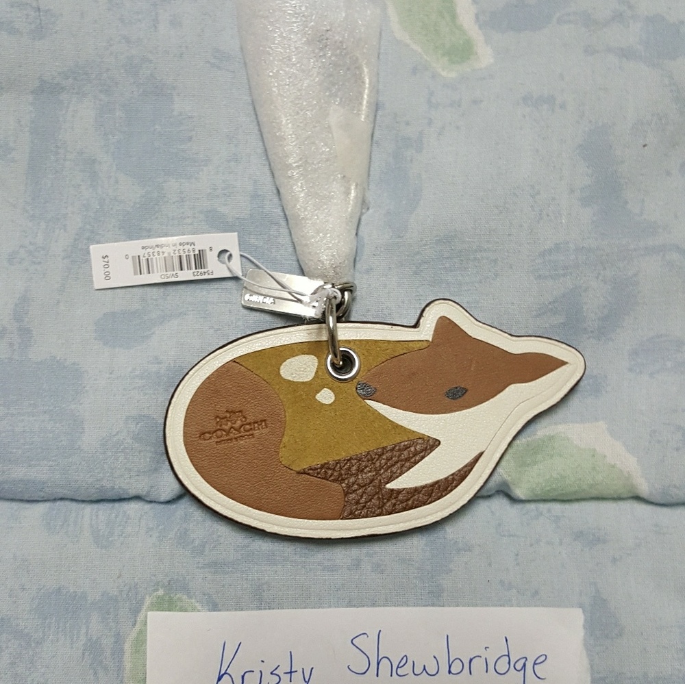 NWT Coach deer fob purse charm